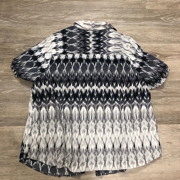 Gloria Vanderbilt Casuals Womens Blouse Size 1X Shirt Top Aztec Boho‎ Witchy - Picture 6 of 6